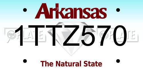 1TTZ570 Arkansas License Plate
