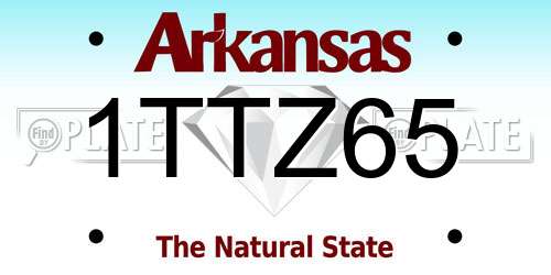 1TTZ65 Arkansas License Plate