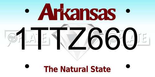 1TTZ660 Arkansas License Plate