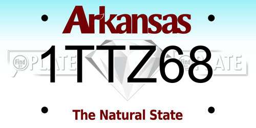 1TTZ68 Arkansas License Plate