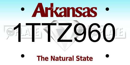 1TTZ960 Arkansas License Plate