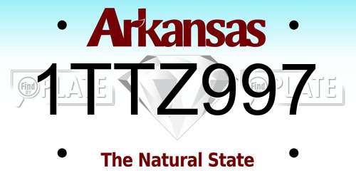 1TTZ997 Arkansas License Plate