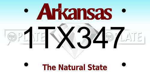 1TX347 Arkansas License Plate