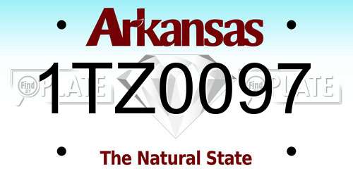 1TZ0097 Arkansas License Plate