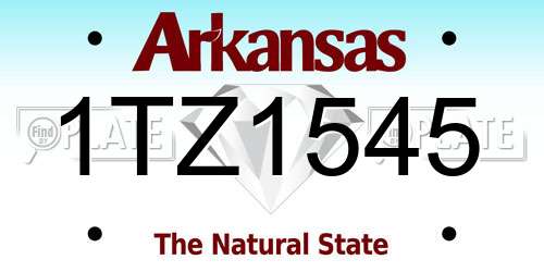 1TZ1545 Arkansas License Plate