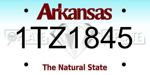 1TZ1845 Arkansas License Plate