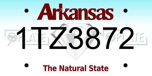 1TZ3872 Arkansas License Plate