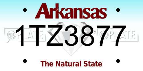 1TZ3877 Arkansas License Plate