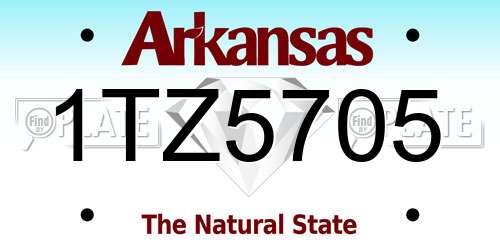 1TZ5705 Arkansas License Plate