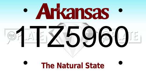 1TZ5960 Arkansas License Plate