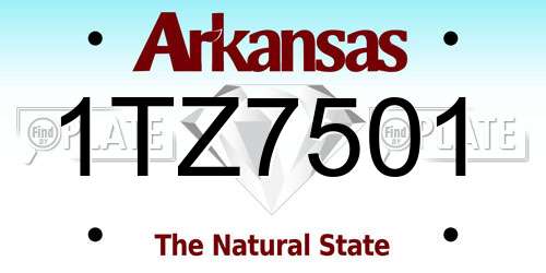 1TZ7501 Arkansas License Plate