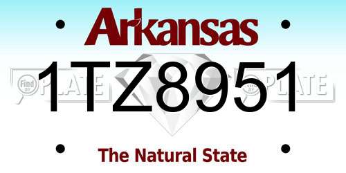 1TZ8951 Arkansas License Plate