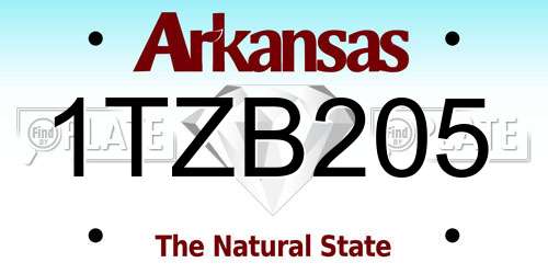 1TZB205 Arkansas License Plate