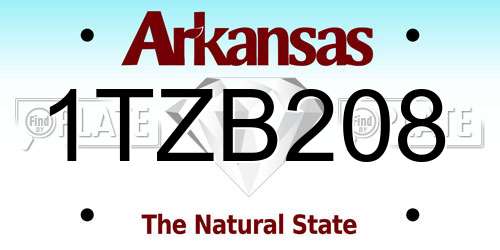1TZB208 Arkansas License Plate