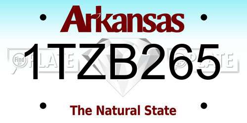 1TZB265 Arkansas License Plate