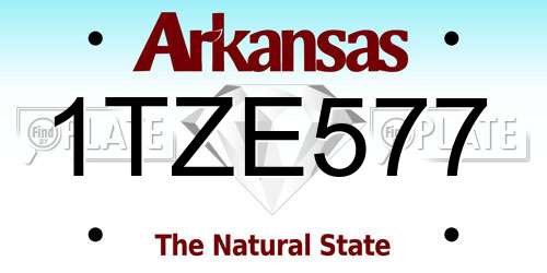 1TZE577 Arkansas License Plate