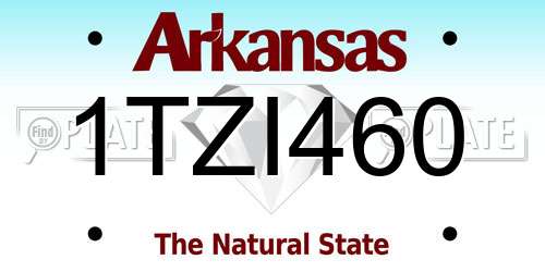 1TZI460 Arkansas License Plate