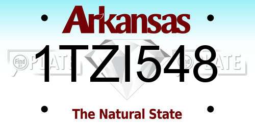 1TZI548 Arkansas License Plate