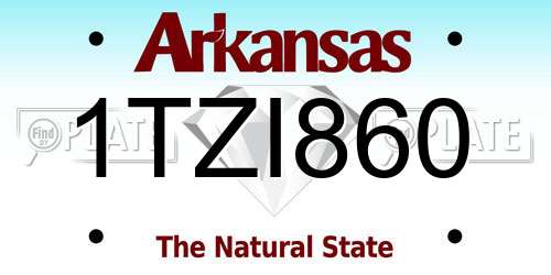 1TZI860 Arkansas License Plate