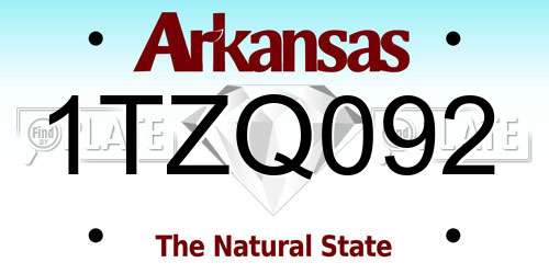 1TZQ092 Arkansas License Plate