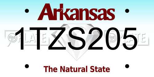 1TZS205 Arkansas License Plate
