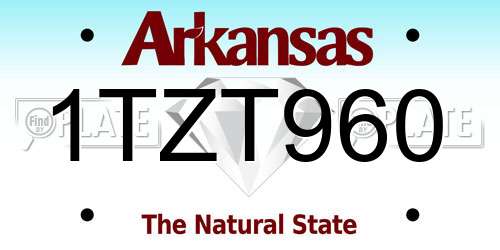 1TZT960 Arkansas License Plate
