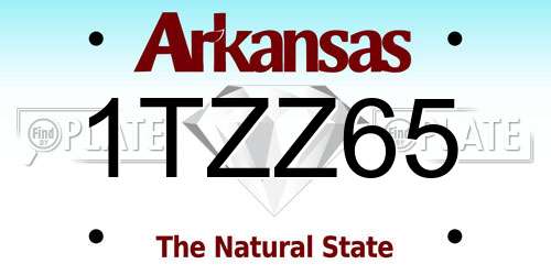 1TZZ65 Arkansas License Plate
