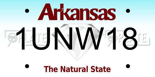 1UNW18 Arkansas License Plate