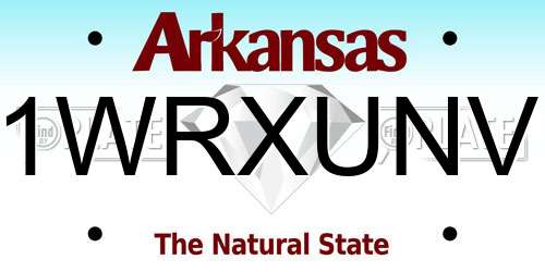 1WRXUNV Arkansas License Plate