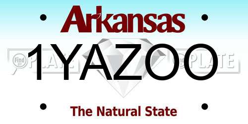 1YAZOO Arkansas License Plate