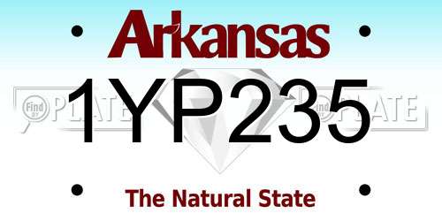 1YP235 Arkansas License Plate