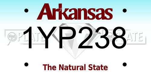 1YP238 Arkansas License Plate