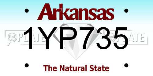 1YP735 Arkansas License Plate