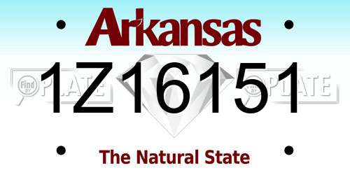 1Z16151 Arkansas License Plate