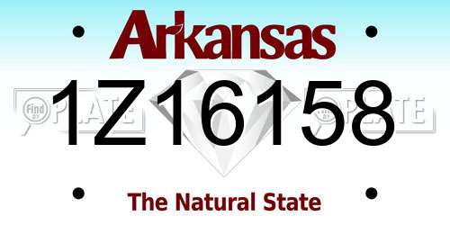 1Z16158 Arkansas License Plate