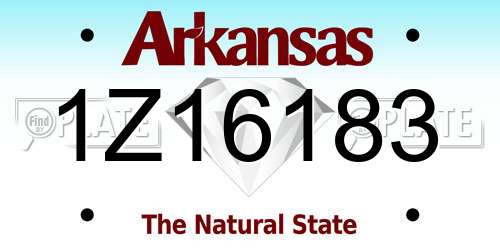 1Z16183 Arkansas License Plate