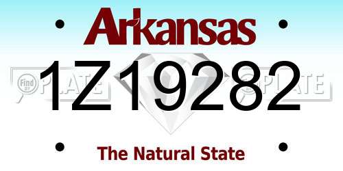 1Z19282 Arkansas License Plate