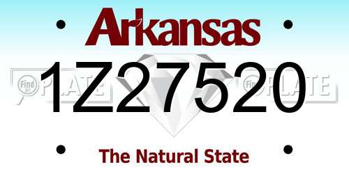 1Z27520 Arkansas License Plate