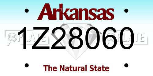 1Z28060 Arkansas License Plate