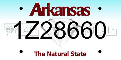 1Z28660 Arkansas License Plate