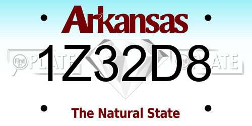 1Z32D8 Arkansas License Plate
