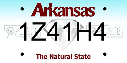 1Z41H4 Arkansas License Plate