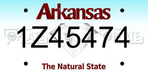 1Z45474 Arkansas License Plate