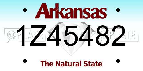 1Z45482 Arkansas License Plate