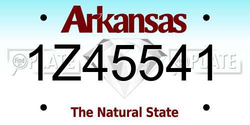 1Z45541 Arkansas License Plate