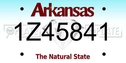 1Z45841 Arkansas License Plate