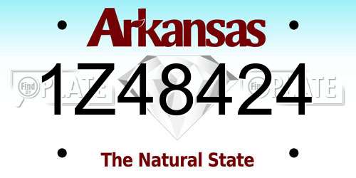 1Z48424 Arkansas License Plate