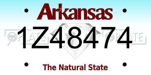 1Z48474 Arkansas License Plate