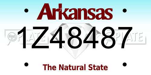 1Z48487 Arkansas License Plate