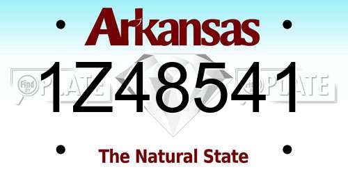 1Z48541 Arkansas License Plate